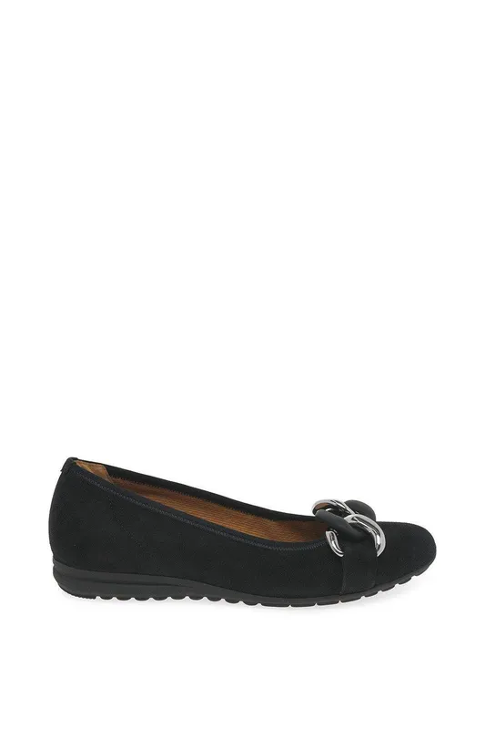 Gabor Unisex 'Sabia' Ballet Pumps in Black Size: 3.5 - Black - Size: 3.5