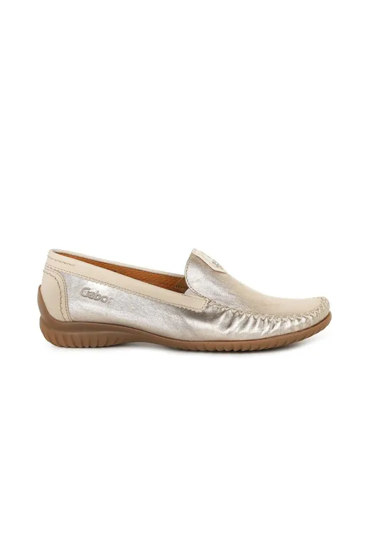 Gabor Women's 'California' Moccasins in Gold Size: 3 - Gold - Size: 3