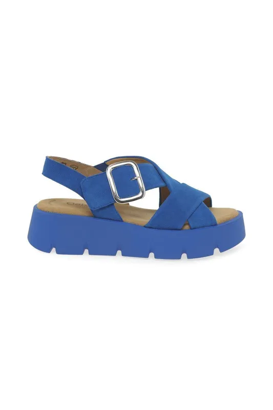 Gabor Women's 'Daphne' Wedge Sandals in Blue Size: 5.5 Blue female