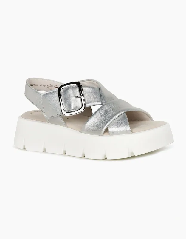 Gabor Women's Daphne Women's Sandals - Silver - Size: 4