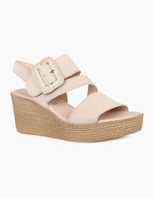 Gabor Women's Embrace Womens Wedge Sandal - Tan - Size: 7