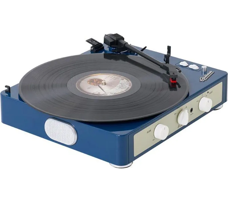 Gadhouse Brad Retro Mkii Belt Drive Bluetooth Turntable - Navy, Blue