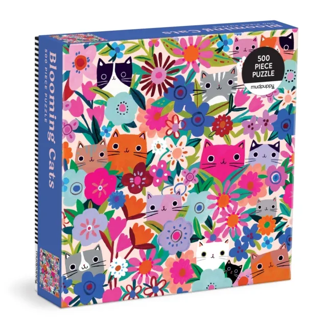 Galison Blooming Cats 500 Piece Family Puzzle
