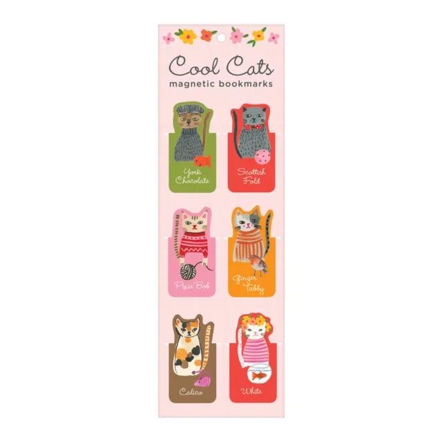 Galison Cool Cats Magnetic Bookmarks