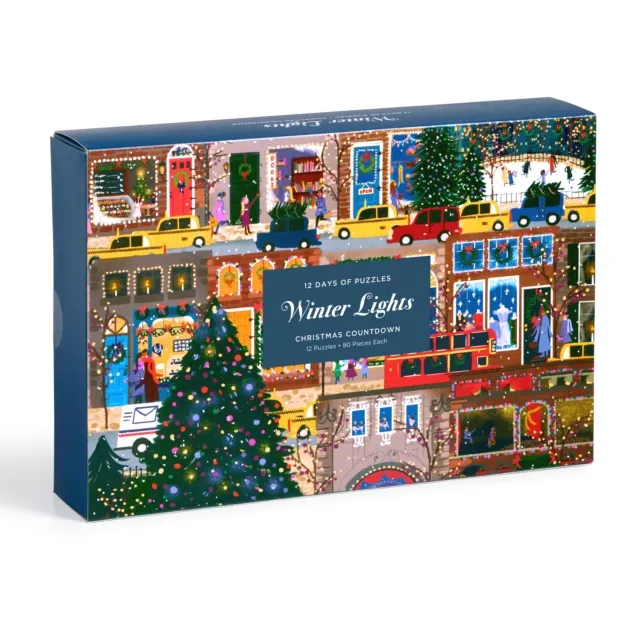 Galison Joy Laforme Winter Lights 12 Days Of Puzzles Holiday Countdown