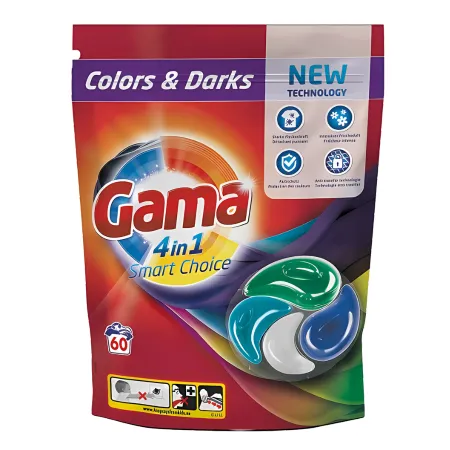 Gama 4-in-1 Washing Pods Darks & Colour - 60 pcs
