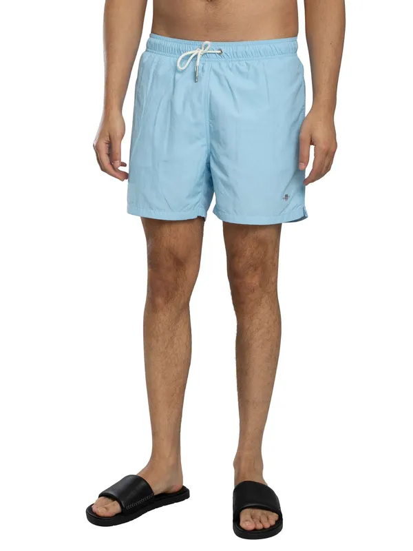 Gant Logo Swim Shorts - Sky Blue - Male - Size: L