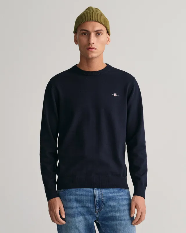 Gant Mens Classic Cotton Crew Neck Jumper - Navy - Size 3xl