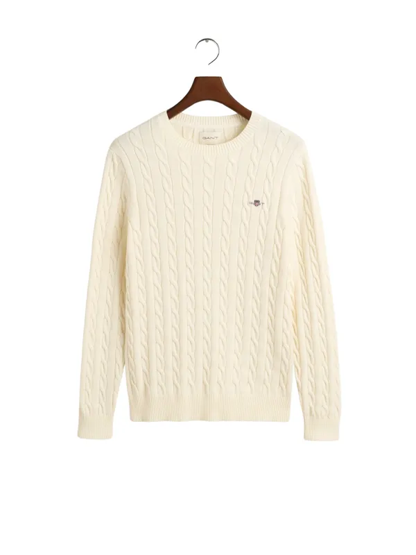 Gant Mens Sweater - Beige Cotton - Size X-Large