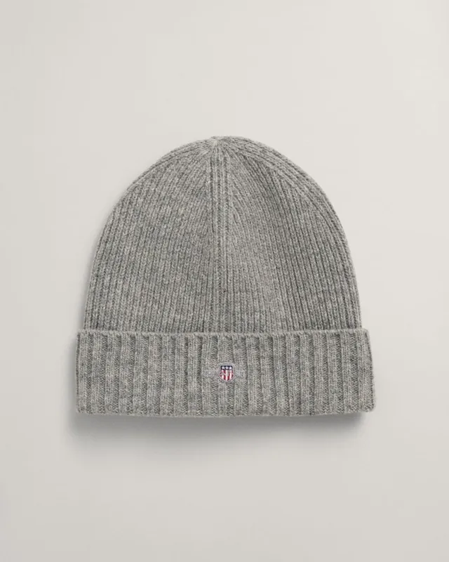 Gant Unisex Shield Wool Beanie - Melange - One Size