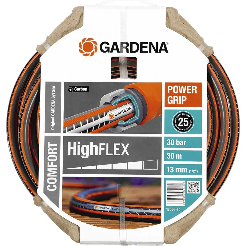 Gardena 18066-20 Comfort High Flex Hose 13mm x 30m Grey/Black/Orange