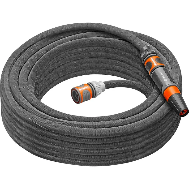 Gardena Liano Life Textile Hose Pipe Set 1/2" / 12.5mm 15m Grey