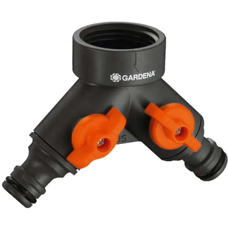 Gardena 938-20 Twin-Tap Connector 2-Way Splitter Adjustable Outlets