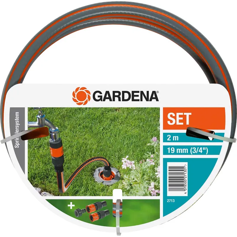 Gardena Pipeline and Sprinklersystem Hose Pipe Connection Set 3/4" / 19mm 2m