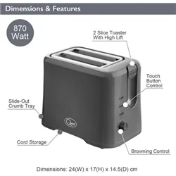 Garmin Quest 2 Slice Toaster in Grey