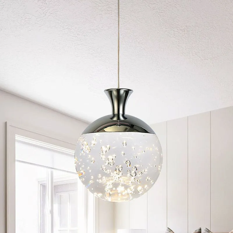 Garwarm 1 - Light Chrome LED Single Pendant in Clear Clear