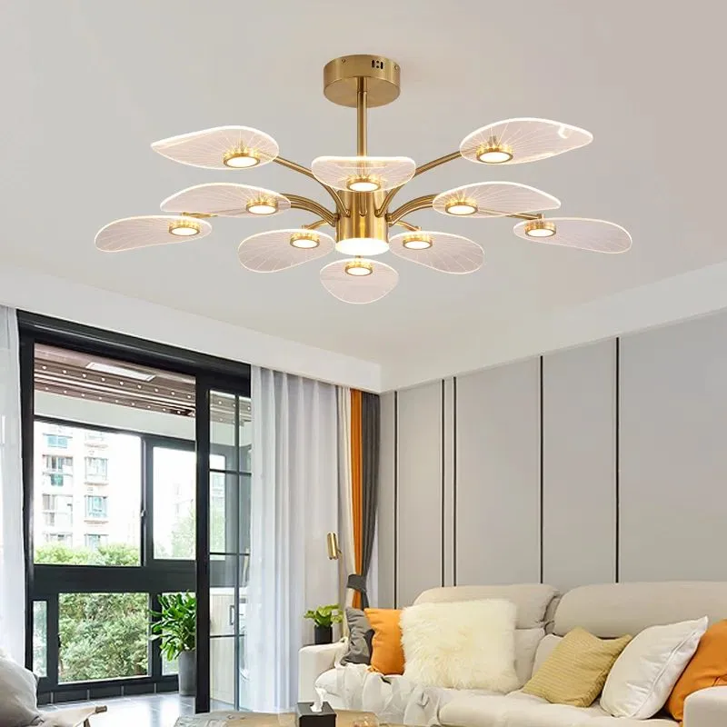 Garwarm 10 Light Led Chandelier in Gold Gold