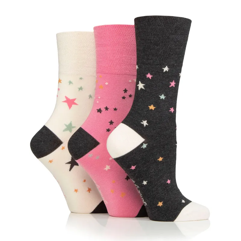 Gentle Grip 3 Pairs Ladies Bamboo Socks - Starry Night
