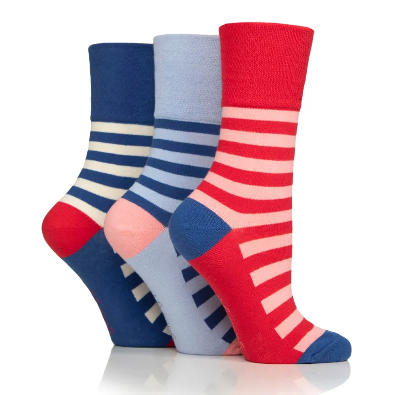 Gentle Grip 3 Pairs Ladies Cotton Socks - Joie