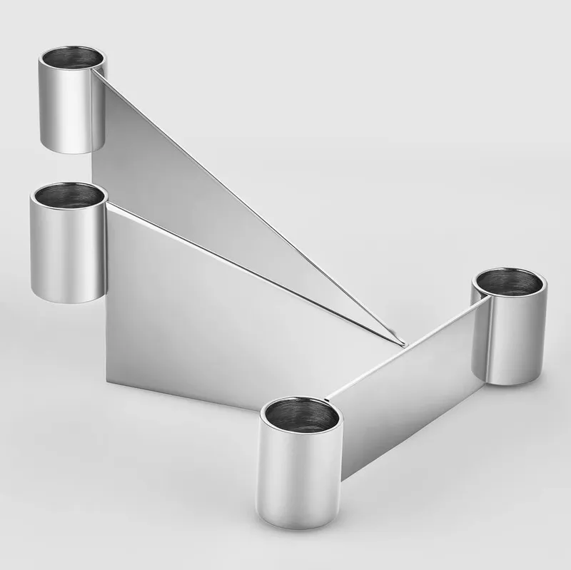 Georg Jensen Urkiola Stainless Steel Candle Holder 3586015 in Silver Size: A - Silver - Size: A