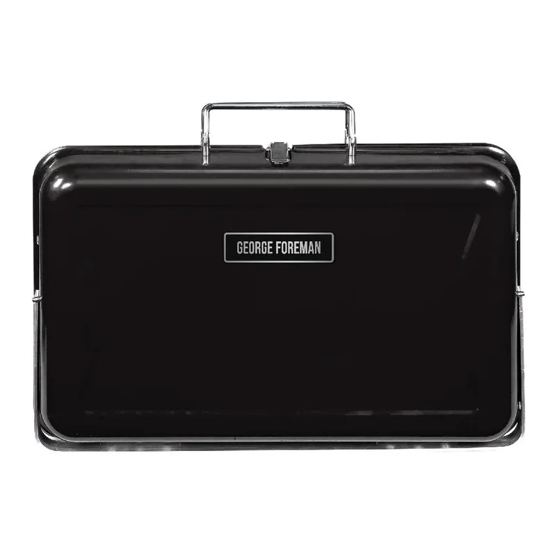 George Foreman Go Anywhere Briefcase Portable Charcoal Bbq - Black
