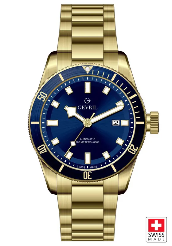 Gevril Men's Yorkville 48602 Swiss Automatic Sellita SW200 Watch in Gold Gold One Size