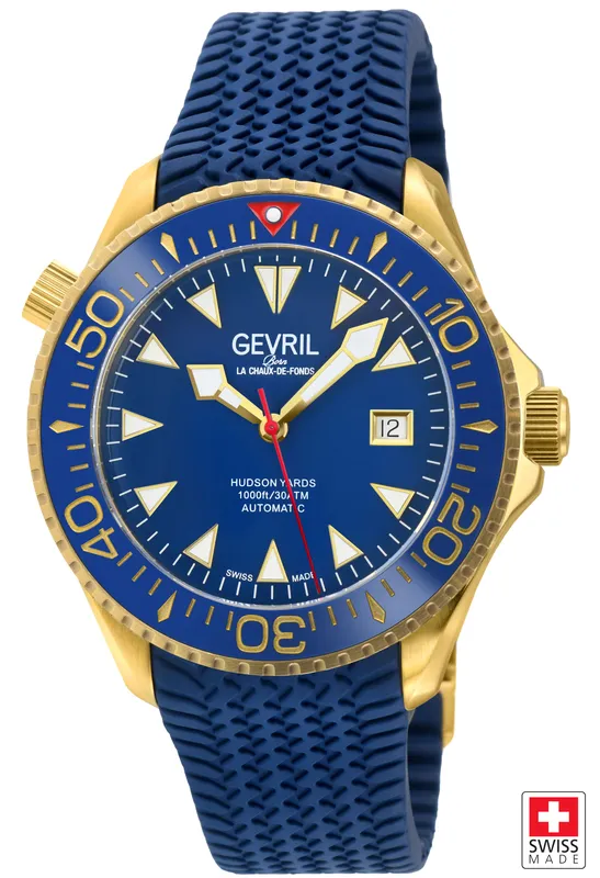 Gevril Mens Hudson Yards 48804r Swiss Automatic Sellita Sw200 Watch - Blue - One Size