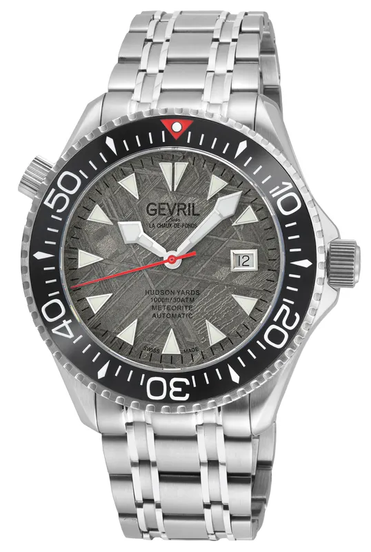 Gevril Mens Hudson Yards Swiss Automatic Grey Watch - Silver - One Size