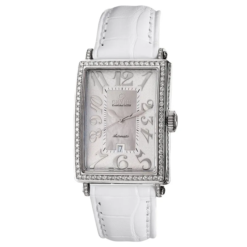 Gevril Womens 6209nv Glamour Automatic White Diamond Watch - Blue - One Size