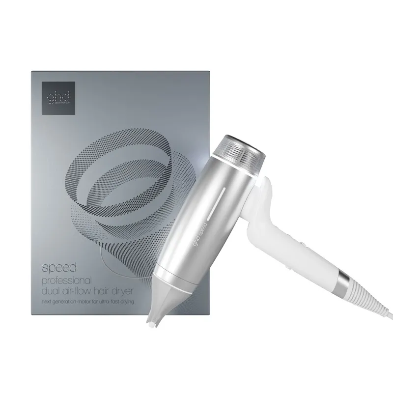 ghd speed hairdryer silver white