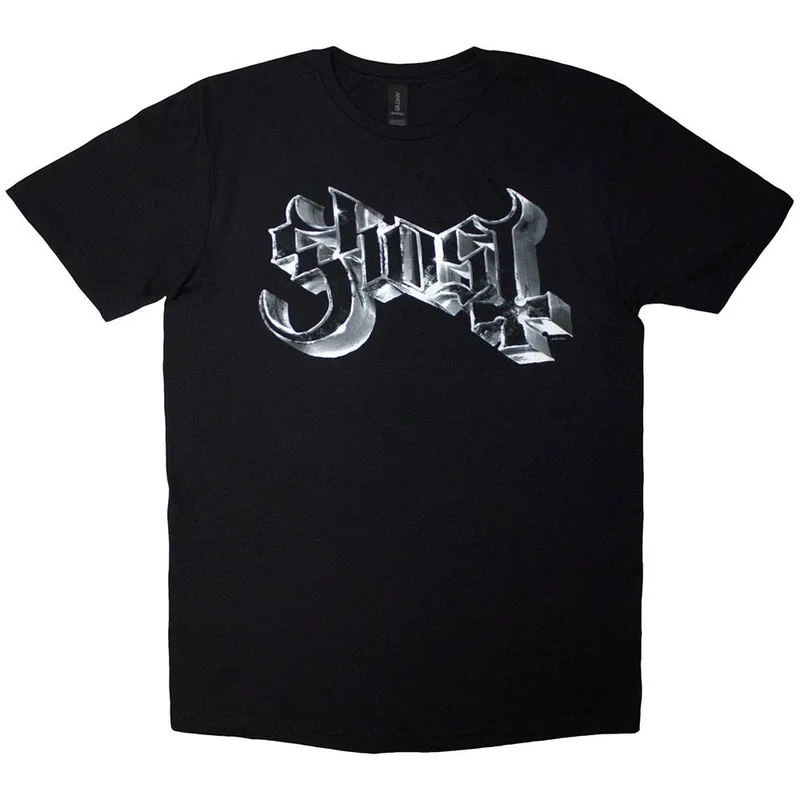 Ghost Unisex Chrome Band Logo T-Shirt in Black Size: XL Black XL female