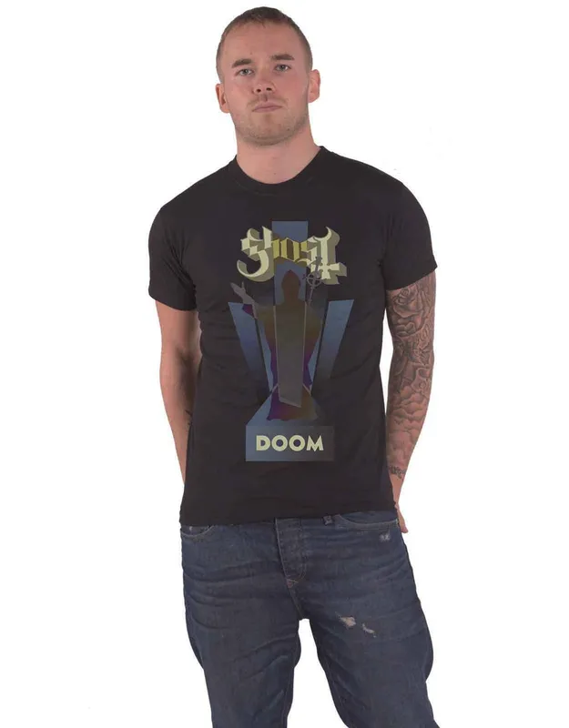 Ghost Unisex Doom T-Shirt in Black Size: Large - Black