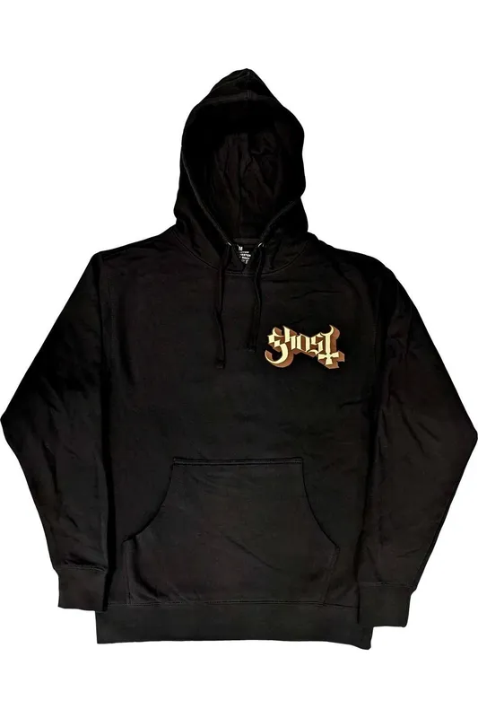 Ghost Unisex Opus Logo Hoodie in Black Size: Small Black female
