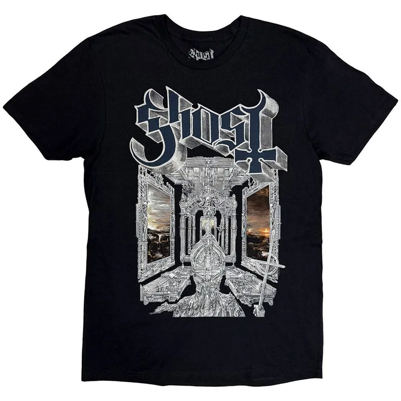 Ghost Unisex Skeleta Album Cover 25 Tour Dates T-Shirt in Black Size: 2XL - Black