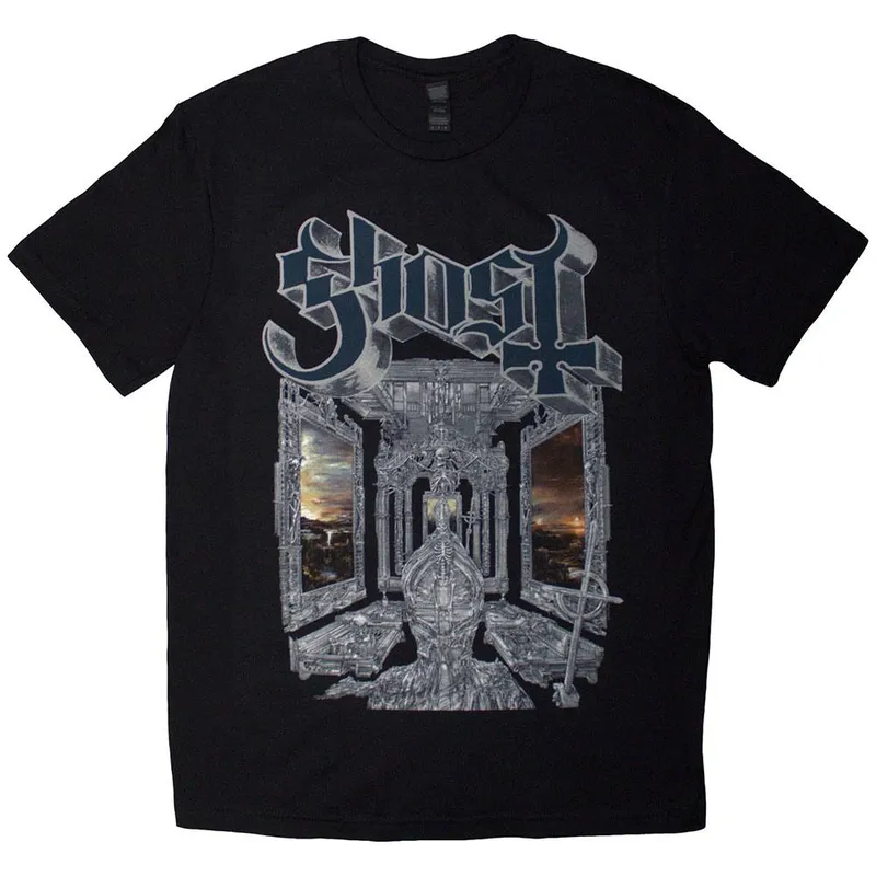 Ghost Unisex Skeleta Band Logo T-Shirt in Black Size: XL Black female