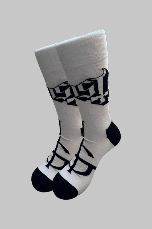 Ghost Unisex Symbol Band Logo Mono Ankle Socks in White - White