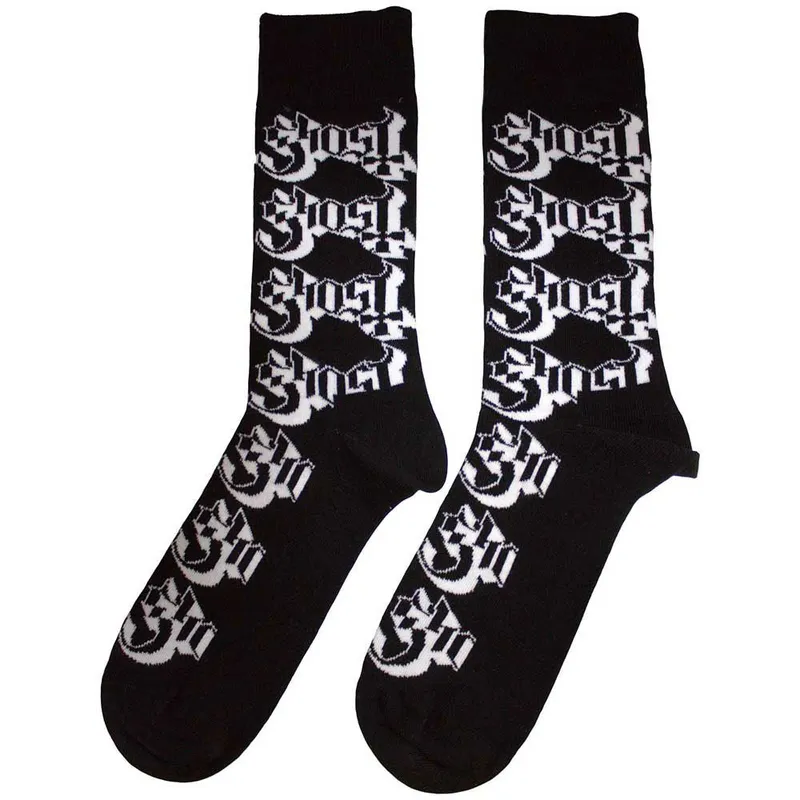 Ghost Women's Repeat Logo Pattern Ankle Socks in Black Black One Size