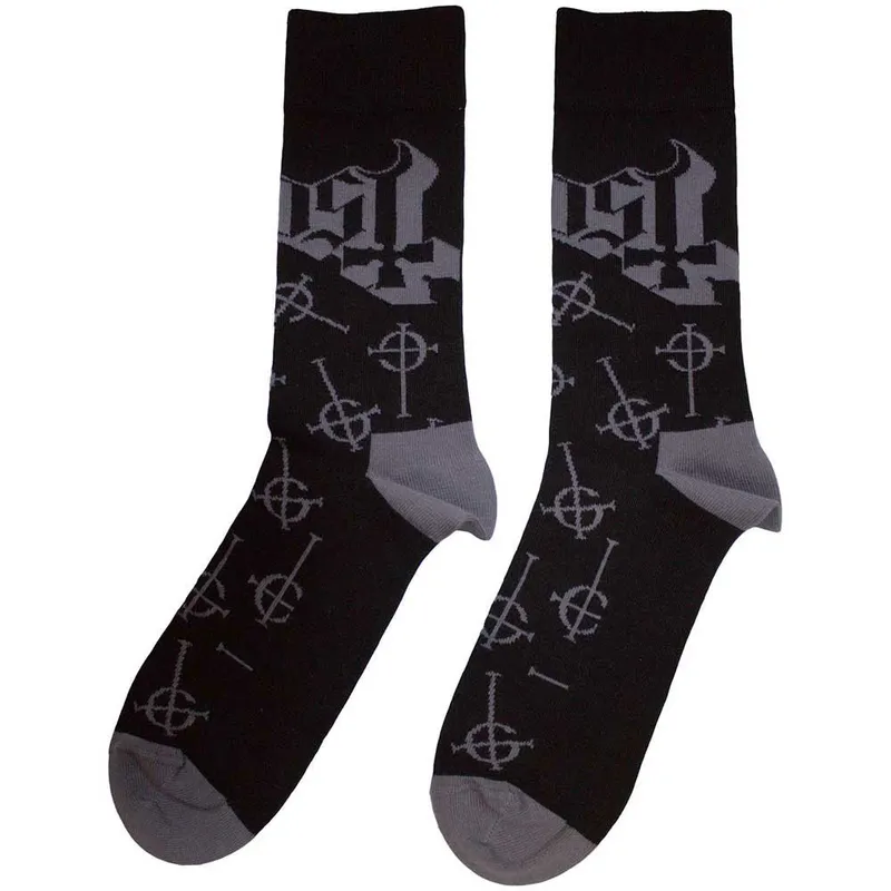 Ghost Women's Symbol Pattern Ankle Socks in Black Black One Size