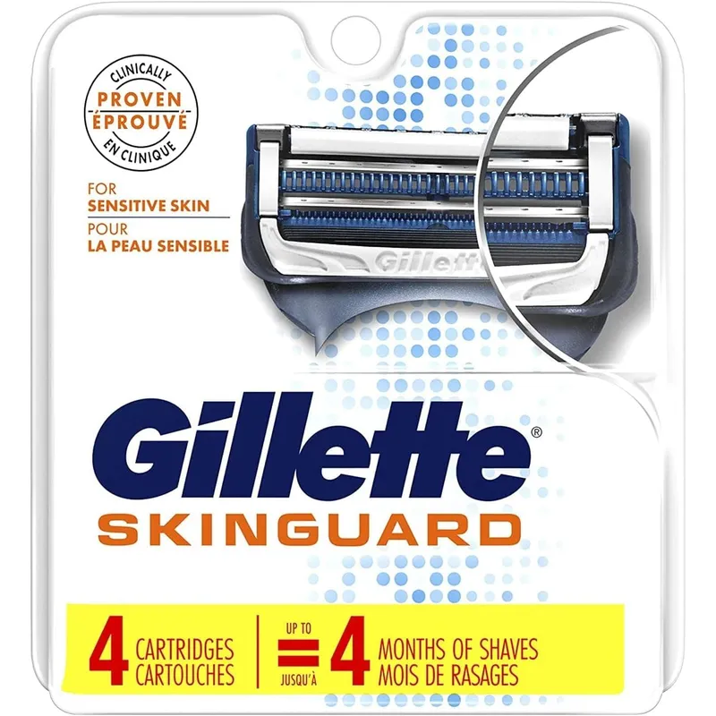 Gillette SkinGuard Sensitive Razor Blade Refills, 4 blades