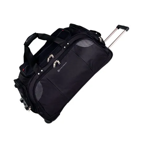 Gino Ferrari Lightweight Wheeled Holdall Duffel Bag with Stress Tested Skate Wheels in Black Size: Medium Black Medium