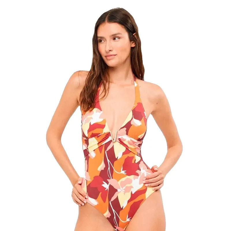 Gisela Halter Neckline Swimsuit Printed M Women