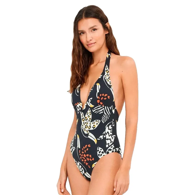 Gisela Printed V-neck Swimsuit Printed S Women