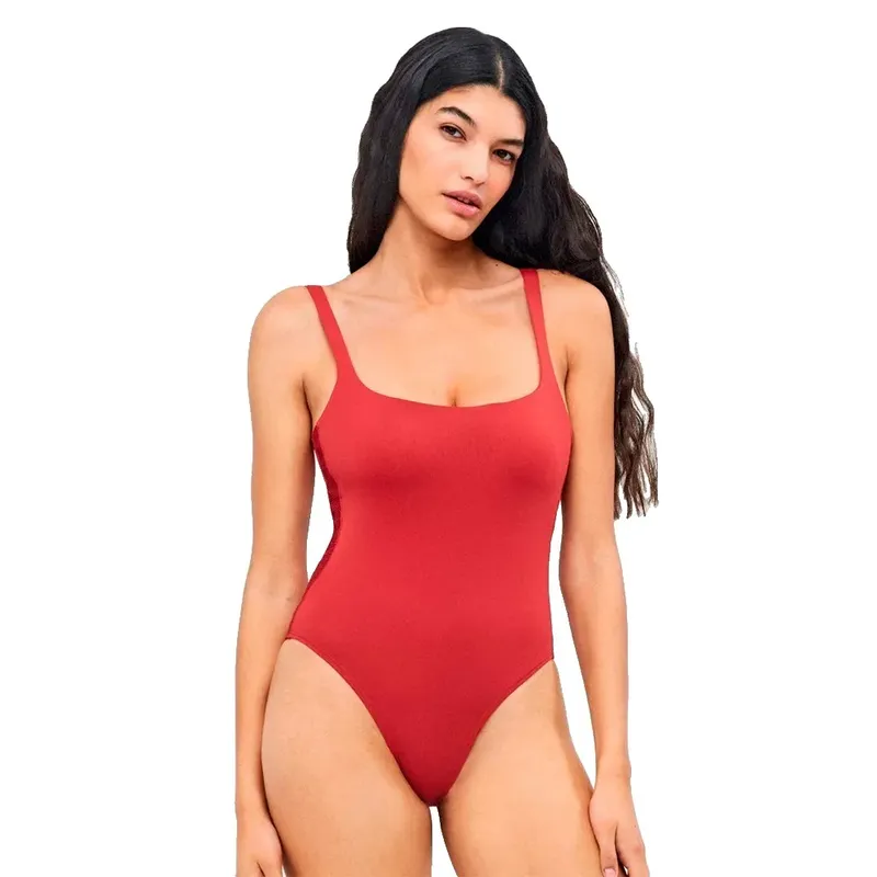 Gisela Square Neck Swimsuit Red S Women