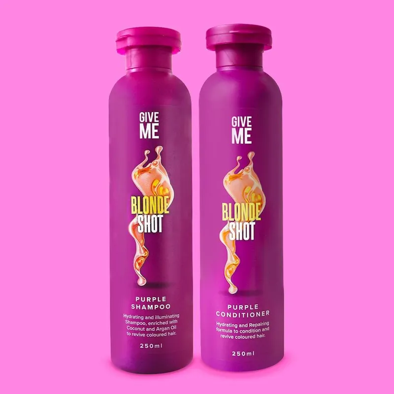 Give Me Blonde Shot Shampoo & Conditioner Duo - 250ml in Purple - Purple