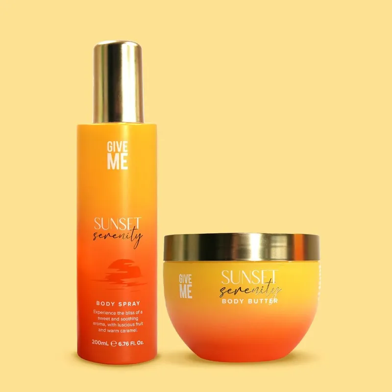 Give Me Body Spray & Body Butter Gift Set - Sunset Serenity in Orange - Orange