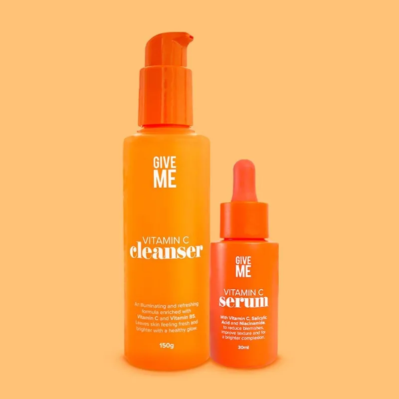 Give Me Face Cleanser & Serum - Vitamin C Illuminating Skin Duo in Orange Size: 150g - Orange