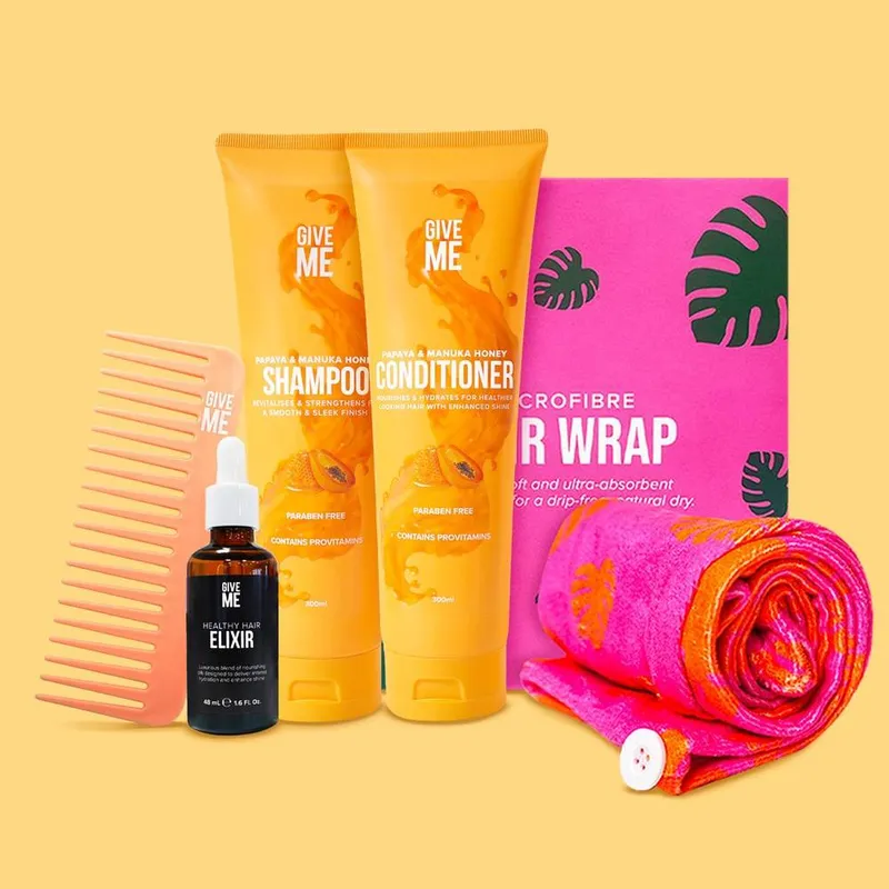 Give Me Unisex Hair Growth Elixir Haircare Gift Set in Orange Orange female