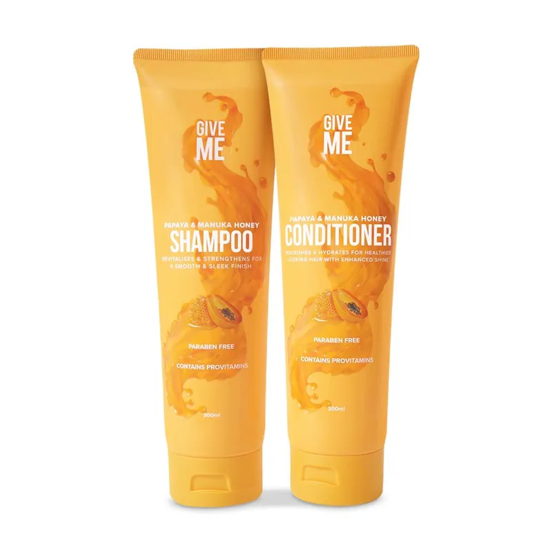 Give Me Shampoo & Conditioner Duo - Papaya & Manuka Honey - 300ml in Yellow Size: 300g - Yellow - Size: 300g