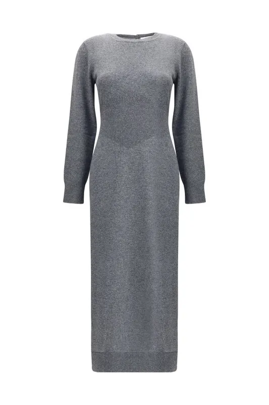 Givenchy Women's Long Sleeve Knit Dress in Grey Size: Small - Grey - Size: S