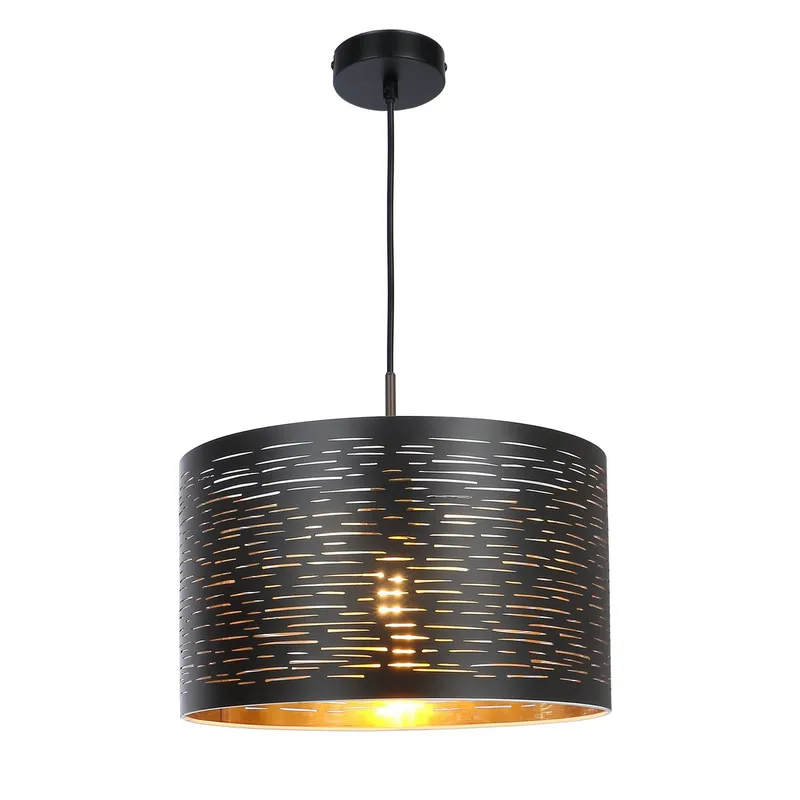 Globo Lighting Tunno Cylindrical Pendant Ceiling Light Black 1x E27